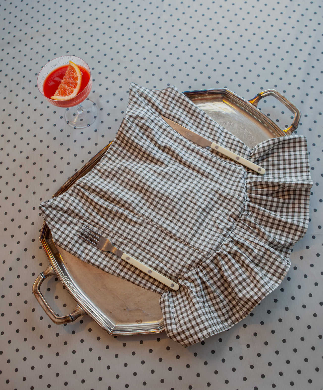 Brown Gingham Frill (XL)