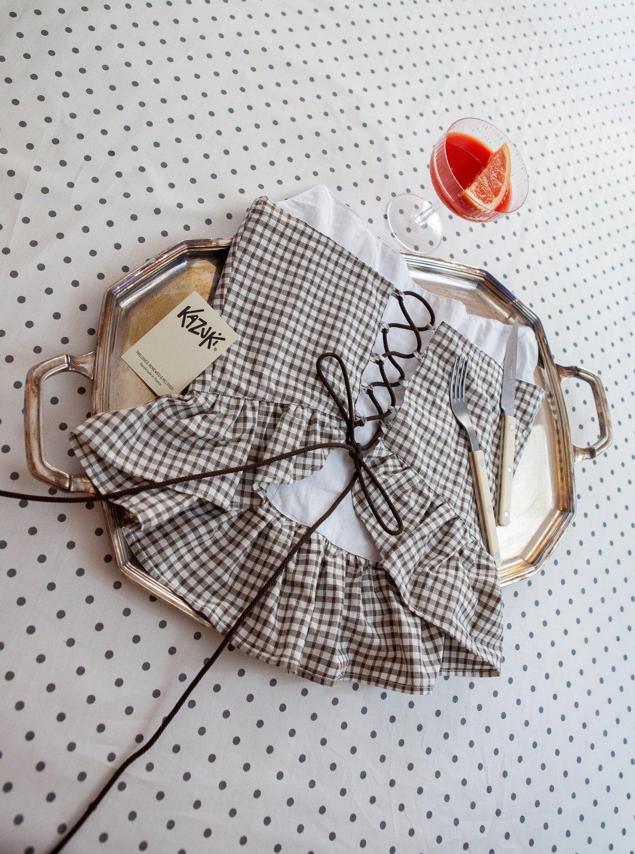 Brown Gingham Frill (XL)